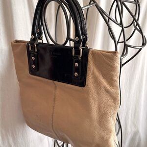 Kate Spade Black and Tan Leather Tote Bag